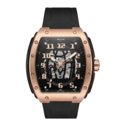 [LIMITED EDITION WATCH BOX] ROSCANI ROSW469L01 AUTOMATIC MOVEMENT BLACK RUBBER STRAP ANALOG MEN WATCH